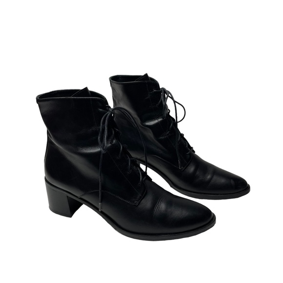 Freda Salvador | Ace Lace Up Boot Black Smooth Leather 9 - Picture 6 of 13